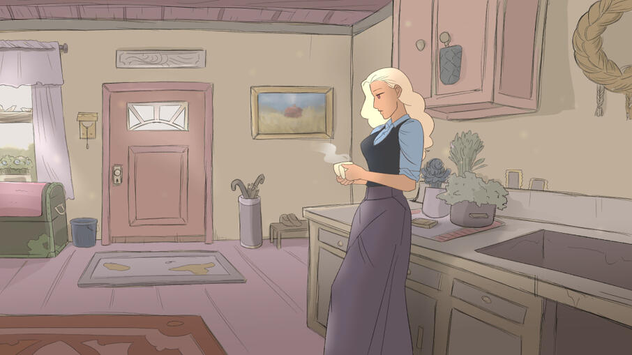 Anastasia in the kitchen